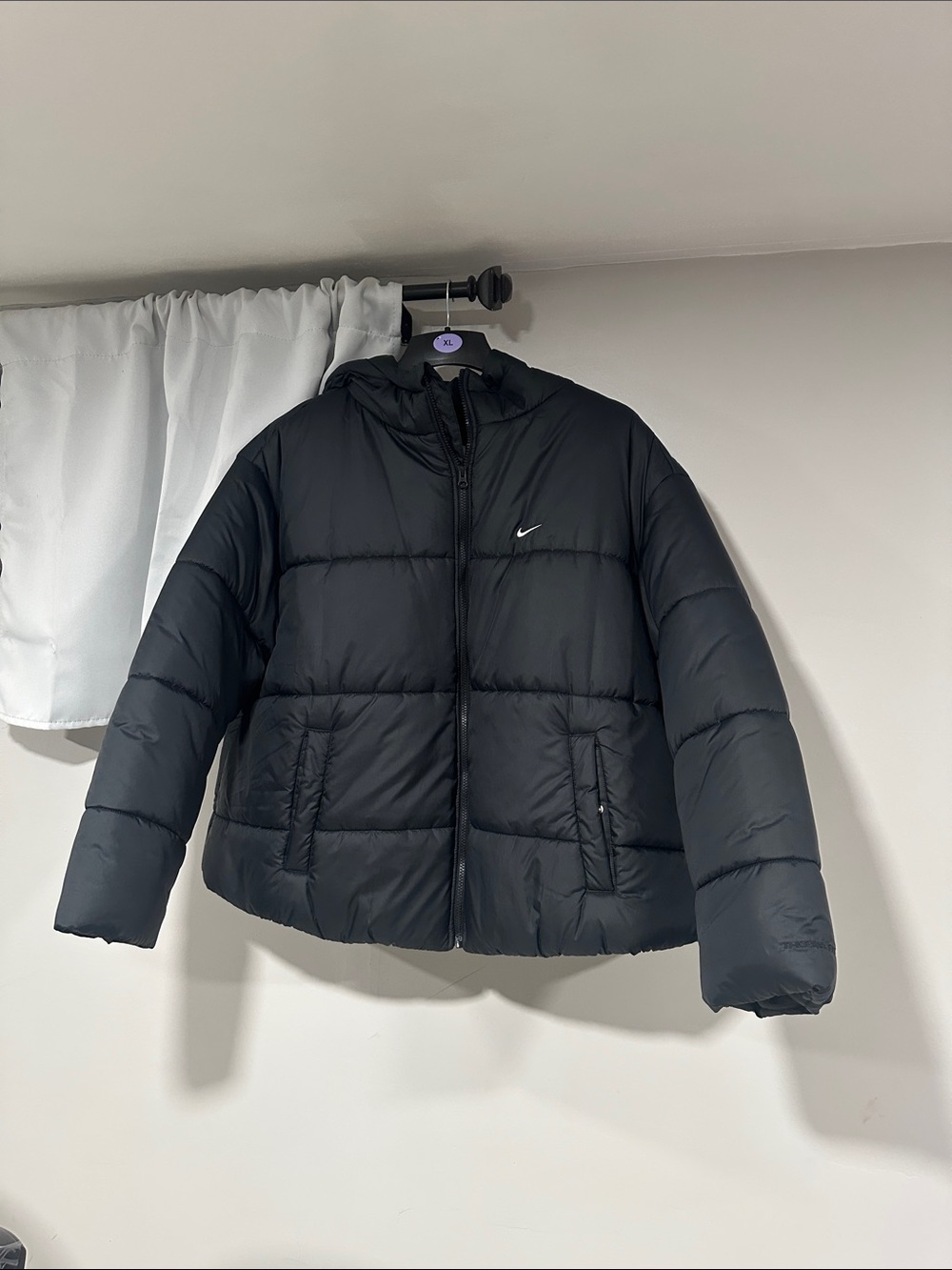 Nike Black Hooded Quilted Puffer Jacket